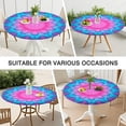 thumbnail image 7 of Pink Blue Tie Dye Flower Pattern Round Fitted Tablecloth with Elastic Edge,Dining Table Cover Waterproof,Outdoor Round Tablecloth for Camping,Dining,Indoor and Outdoor, 7 of 7