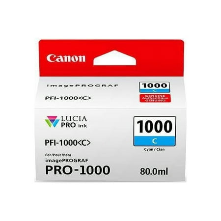UPC: 0013803262179 | Canon PFI-1000 C Cyan LUCIA PRO ink for imagePROGRAF PRO-1000 #0547C002