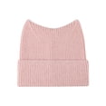 thumbnail image 2 of Cute Cat Ear Beanie Hat for Women and Teens, Soft Cable Knit Winter Hat, Warm Knitted Cap for Skiing, Snowboarding, Travel and Casual Outings - Pink, 2 of 6