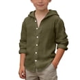 thumbnail image 4 of Byoo Toddler Boys Linen Button Down Shirt Casual Solid Long Sleeve Lightweight Breathable Blouse TShirt, 4 of 5
