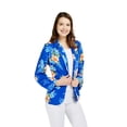 thumbnail image 1 of Women Light Weight Rayon Casual Open Front Jacket Cardigan Hibiscus Blue Medium, 1 of 5