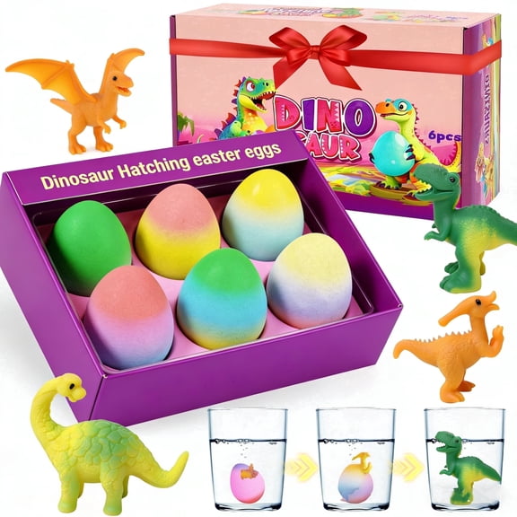 Dinosaur Hatching Surprise Dino Egg Toys Grow 600% 6 pack
