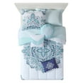 Mainstays Teal Medallion 10Piece Bed in a Bag Comforter Set with