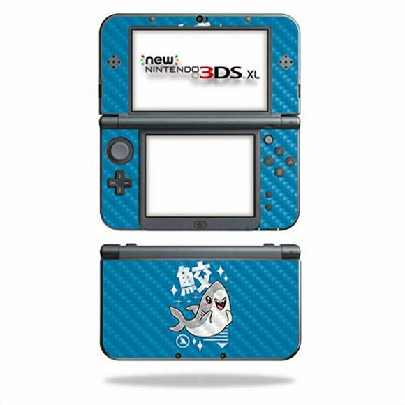 MightySkins Peau en Fibre de Carbone pour Nintendo New 3DS TG (2015) - Requin Kawaii / Protecteur, Finition Fibre de Carbone Texturée Durable / Facile à Appliquer, Enlever et Changer les Styles / Fabriqué aux États-Unis