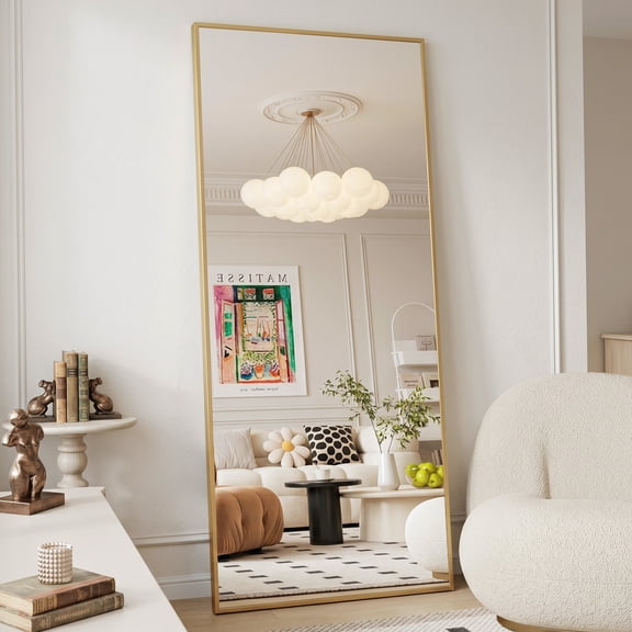 Antok 71"x 28" Rectangle Full Length Mirror Standing Floor Mirror Stand Up Mirror, Gold Frame