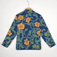 thumbnail image 6 of Orange Flowers Blue Background Floral Pattern Men's Stand Collar Sweater Long Sleeve Clothing Loose Fit Sports Sweater, 6 of 8
