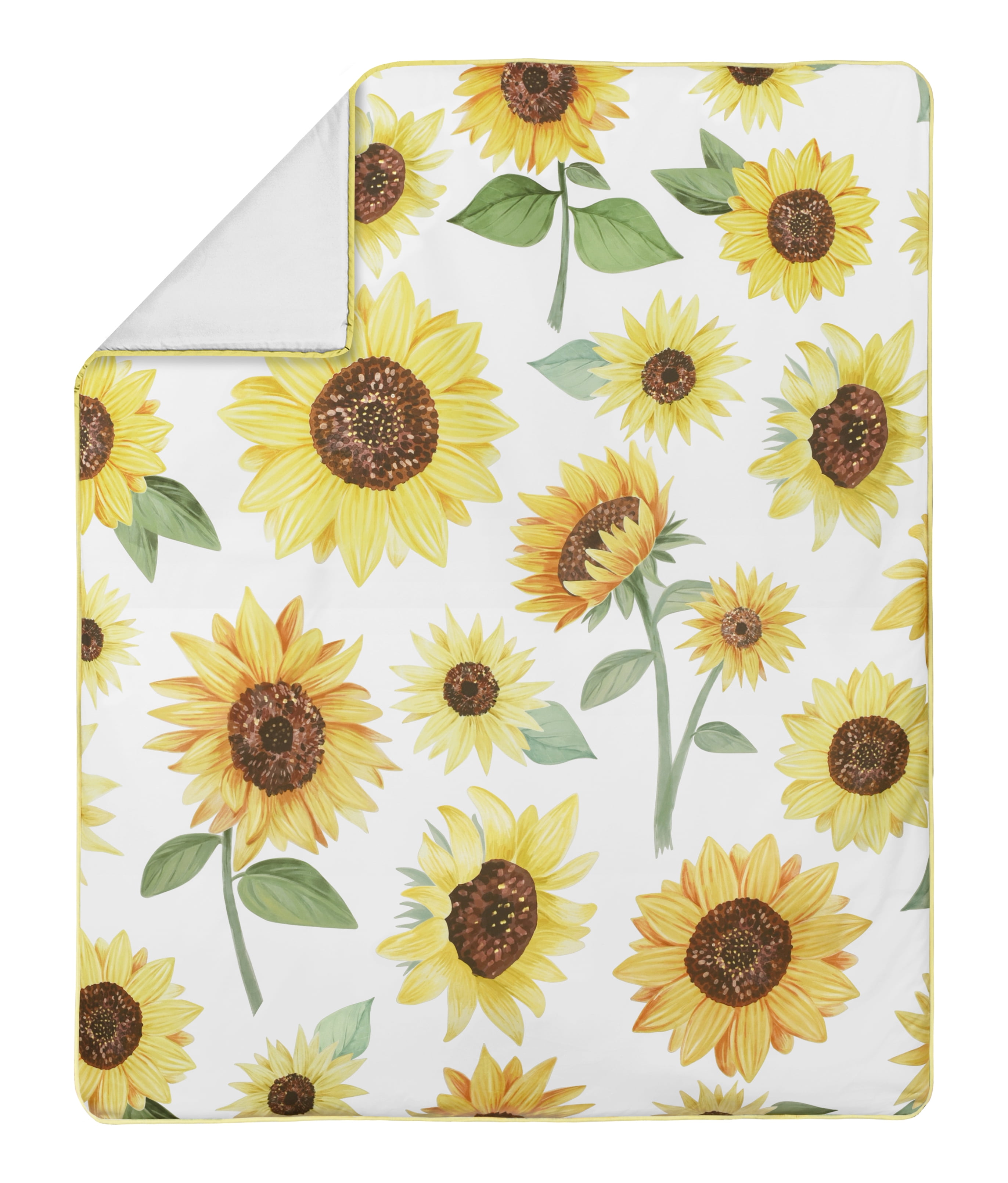 Sweet Jojo Designs Sunflower Yellow Brown and Green 4 Piece Crib Bedding Set