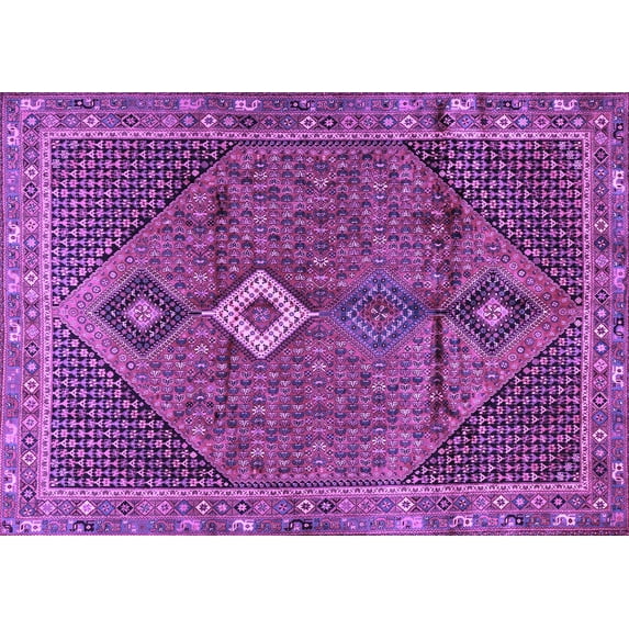 Ahgly Company Indoor Rectangle Persian Purple Traditional Area Rugs, 6' x 9'
