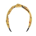 thumbnail image 4 of Unique Bargains 1 Pc Grace Floral Pattern Wide Cross Knot Headbands for Women Yellow, 4 of 6