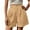 Khaki, variant on Solid Color High Waisted Shorts for Women Pleated Elegant Shorts Summer Trendy Shorts Casual Work Shorts with Pockets s