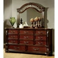 thumbnail image 5 of Traditional Brown Cherry Finish 6pc Set King Size Bed Dresser Mirror Nightstands Chest Bedroom, 5 of 7