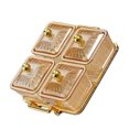 thumbnail image 1 of kurtrusly Luxury Snacks Fruit Plate with Double Handle for Holiday Seasoning Snacks Gold 4 Bowls Medium 1Set, 1 of 6