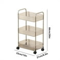 thumbnail image 2 of Hiroekza 3-Tier Rolling Utility Cart with Handle - Clear Plastic Rolling Shelf Cart - Multi-Functional Storage Trolley for Office, Living Room, Kitchen - Movable Storage Organizer with Wheels, 2 of 6