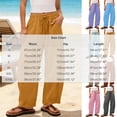 thumbnail image 3 of Hurxie Wide Leg Linen Pants for Women Drawstring Waist Lightweight Summer Pants with Pocket Baggy Cotton Linen Palazzo Pants Purple,XL, 3 of 7