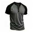 thumbnail image 3 of Gunia Big And Tall Shirts For Men Color Block Summer Short Sleeve Tops T Shirts For Men Grey 5Xl, 3 of 3
