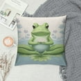 thumbnail image 2 of COMIO  Throw Pillow Cover Yoga Frog Lotus Summer Flowers Blossom Petal Funny Lovely Animal Natural Print Decor Lumbar Pillow Case Cushion for Sofa Couch Bed Standard, 2 of 5
