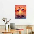 thumbnail image 2 of Nawypu  Pink Flamingo Wall Art for Living Room, Romantic Lover Kiss on Sunset Ocean Canvas Painting Decor, One Life-One Love (Ready to Hang) Rosy Pink Flamingo waterproof, 2 of 4