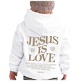 thumbnail image 5 of Tween Boys Hoodies Jesus Loves You Hooded Sweatshirts Long Sleeve Graphic Hoodies Girls Casual Loose Pullover Top Christian Hoodies Tween Clothes 11-12Years, 5 of 9