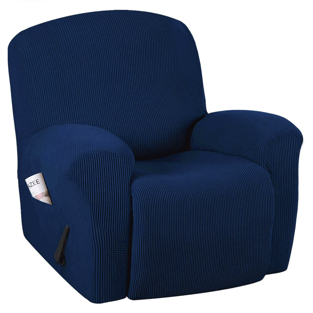 Recliner Stretch Slipcover with Pockets, 4 Pieces Recliner Chair