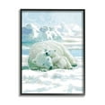 thumbnail image 2 of Stupell Industries Polar Bears Cuddling Snowy Scene Animals & Insects Painting Gray Framed Art Print Wall Art, 2 of 5