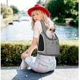 thumbnail image 2 of Gray - Portable Dog Backpack Comfortable Breathable for Small Dogs Puppy Cats Pet Traveling Hiking Camping Carrier Backpacks, 2 of 5