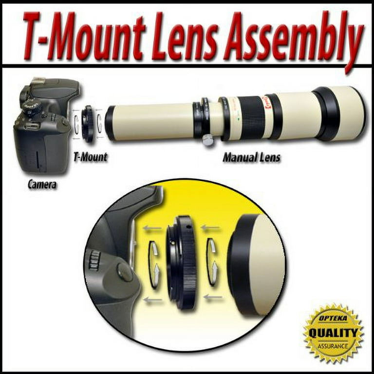 Opteka 650-1300mm High Definition Telephoto Zoom Lens for Canon FD