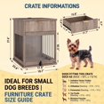 thumbnail image 2 of Leumius Dog Crate End Table with Charging Station,Wooden Dog Kennel Furniture with Hideaway Tempered Glass Door, Multi-Functional Pet Station Side Table,Grey, 2 of 8