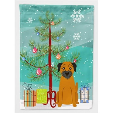 Carolines Treasures BB4164GF Merry Christmas Tree Border Terrier Flag Garden Size