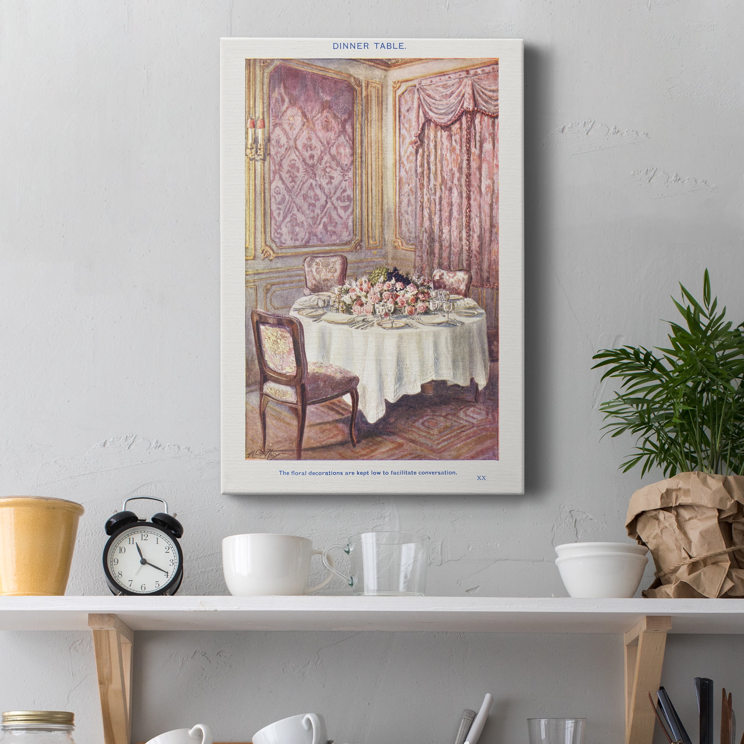 A Dinner Table Premium Gallery Wrapped Canvas - Ready to Hang - 24 x 36