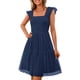 thumbnail image 1 of Vestido PRETTYGARDEN 2025 Azul Marino Mini Sin Mangas con Volantes, 1 of 8