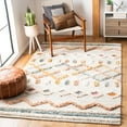thumbnail image 2 of SAFAVIEH Kenya Arturas Southwestern Wool Area Rug, Ivory/Blue, 5' x 5' Square, 2 of 8