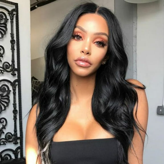 DOPI Human Hair Wigs For Women Black Color Natural Lace Hair Woman Sexy Wavy Long Fashion Synthetic Wig Pink Natural Curly