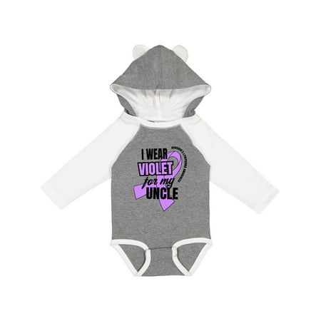 

Inktastic I Wear Violet For My Uncle Hodgkins Lymphoma Awareness Gift Baby Boy or Baby Girl Long Sleeve Bodysuit