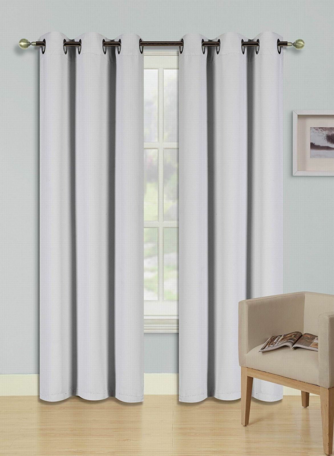 (K68) WHITE 2Piece Indoor and Outdoor Thermal Sun Blocking Grommet