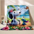 thumbnail image 3 of Manta de perro Snoopy americano, suave y esponjosa, con dibujos animados, tamaño king, de lujo, para niños y adultos, para sofá cama, regalo, 3 of 5