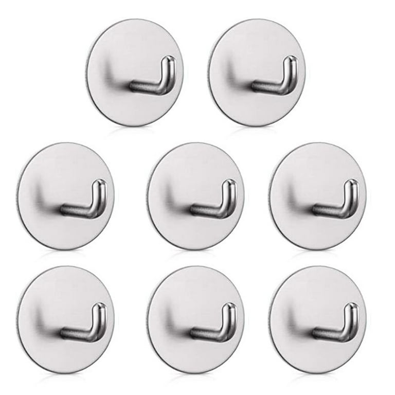 8Pack Small Adhesive Hooks Hat Hooks Organizer Wall Hangers Stainless Steel  Ultra Strong Wall Rack Hooks for Hanging Hats, Caps, Keys, Kitchen  Utensils- Kitchen, Bathroom, Cabinet - Silver 