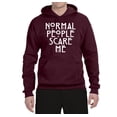 thumbnail image 2 of Normal People Scare Me Humor Unisex Graphic Hoodie Sweatshirt, Maroon, 3XL, 2 of 3
