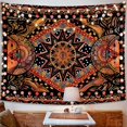 thumbnail image 2 of Gojian Orange Sun and Moon Tapestry Wall Hanging, Indie Hippie Mandala Cool Wall Tapestries, Aesthetic Tapestry for Bedroom Living Room Dorm, 2 of 6
