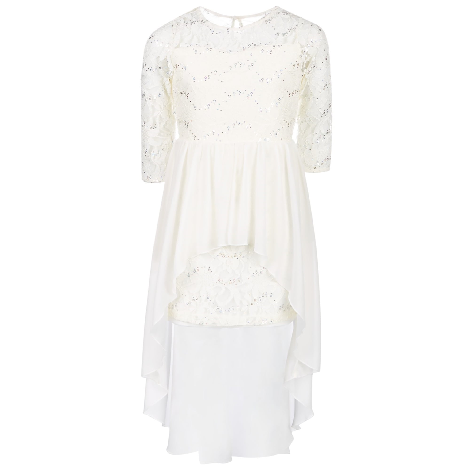 sequin hearts white dress