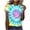 (Type3)Light Blue, variant on Tie-Dye T Shirts for Women Summer Casual Graphic Round Neck Short Sleeve Workout Blouses Basic Tees Tops