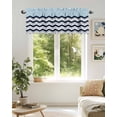 thumbnail image 6 of Curtain Valance for Windows,Abstract Navy Blue Wavy on Blue Kitchen Valances Rod Pocket Short Curtains,Watercolor Water Ripple Window Treatment Panel for Bedroom Bathroom 42x12in, 6 of 9