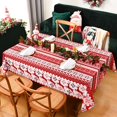 thumbnail image 3 of Christmas Tablecloth Red and White Christmas Decor Boho Table Cloth Rectangle Table for Xmas Parties Holiday Dinner Tabletop, Rectangle, 60" x 120", 3 of 6