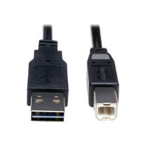 Tripp Lite Universal Reversible USB 2.0 A-Male to B-Male Device Cable - 3ft