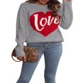 thumbnail image 4 of MesaSe Chandail de la Saint-Valentin pour Femmes à Manches Longues Col Rond Mignon avec Cœur Tricoté, 4 of 6
