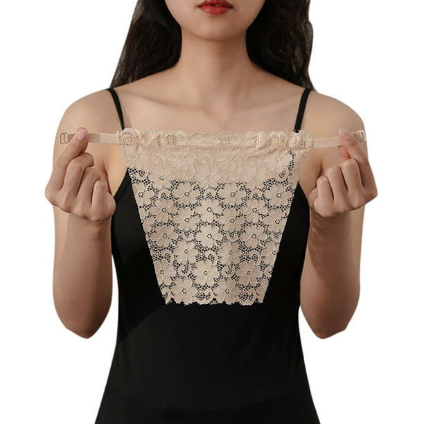 Moonker Lace Privacy Invisible Bra Lady Lace Peep Invisible Bra Clip On  Mock Camisole Bra Insert Overlay Panel Vest 