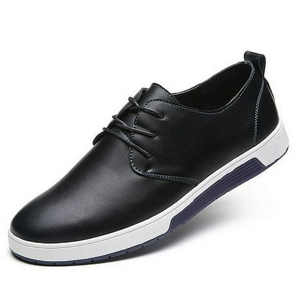 ZZHAP Men's Casual Oxford Shoes Breathable Flat Fashion Sneakers 02Black US 11