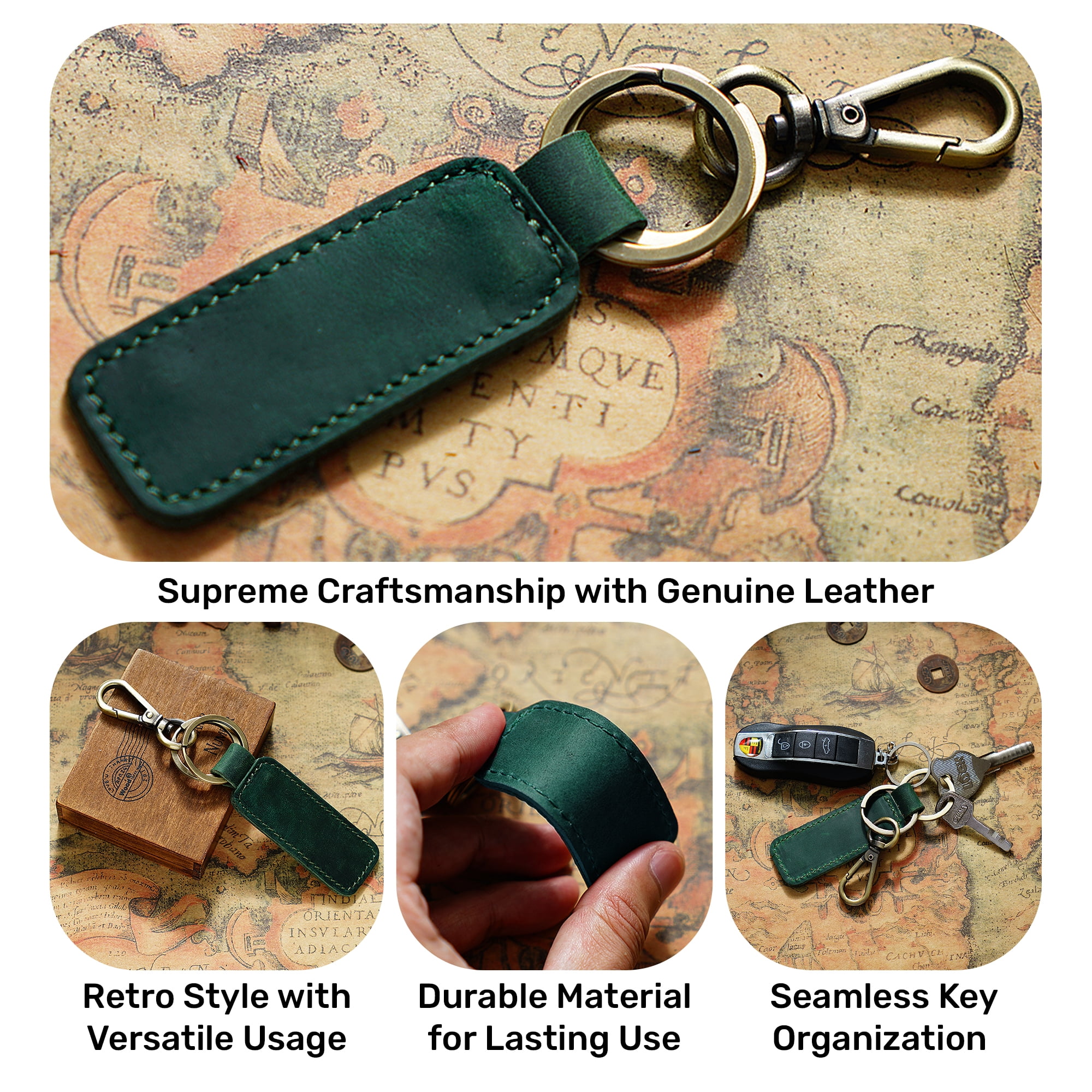 Genuine Leather Keychain Leather Key Chain Holder for Men