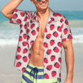 thumbnail image 5 of Yiaed Strawberry Print Hawaiian Shirt for Men Short Sleeve Button Down Shirts Beach Shirts for Men-Large, 5 of 5