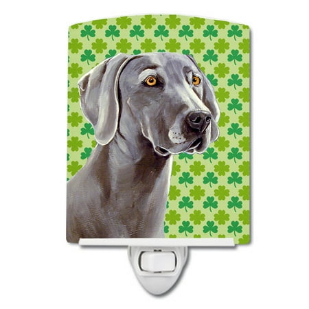 

Caroline s Treasures LH9206CNL Weimaraner St. Patrick s Day Shamrock Portrait Ceramic Night Light 6x4x3 multicolor