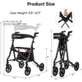 thumbnail image 6 of The Tale Maker Rolling Walker With Foldable 4-Wheel Senior with Seat&brakes,300 lb Limit rollator walker, 6 of 13